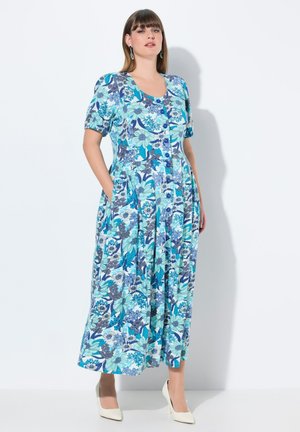 FLORAL SHORT SLEEVE BUTTON DOWN - Jerseyjurk - marine