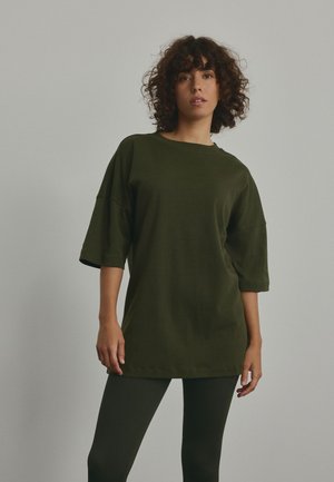 Next OVERSIZED LONGLINE - REGULAR FIT - Tricou cu imprimeu - forest green