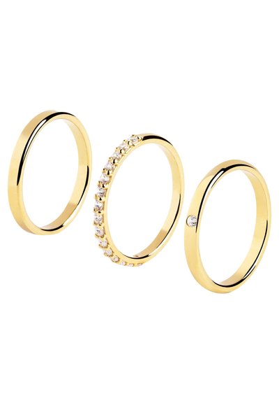 SINGULARU Anello Cleo Colors: Argento 925 Placcato Oro 18K, Con Zirconi Colorati, Varie Misure, Made In Spain
