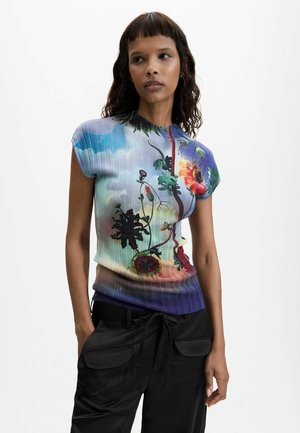 Desigual, SLEEVELESS PRINTED T-SHIRT - Tričko s potlačou - black