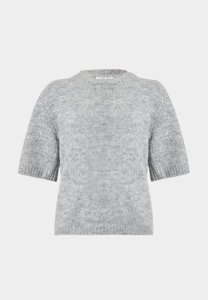 Noisy May, NMSUTTON S/S O-NECK KNIT NOOS - T-shirt basique - light grey melange