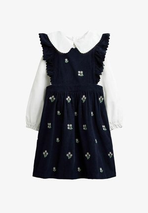 JoJo Maman Bébé, EMBROIDERED CORD PINAFORE DRESS & BLOUSE SET - Bluse - navy blue floral