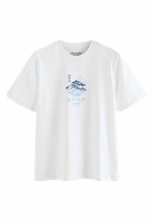 HOKUSAI THE GREAT WAVE LICENSE STANDARD - Nyomott mintás póló - white hokusai mountain