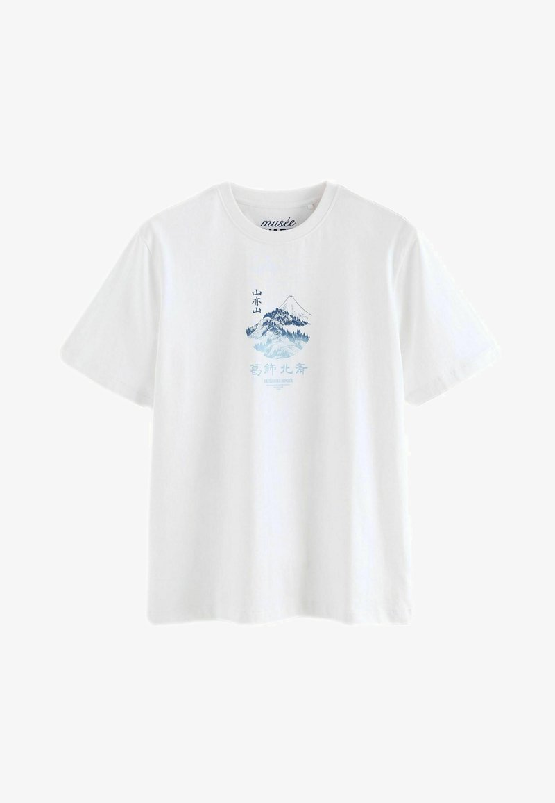 Next HOKUSAI THE GREAT WAVE LICENSE STANDARD - Marškinėliai su spaudiniu - white hokusai mountain