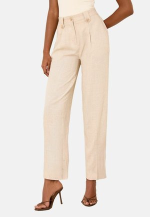 Lipsy, REGULAR FIT - TAPERED TROUSERS . - Trousers - neutral linen-look