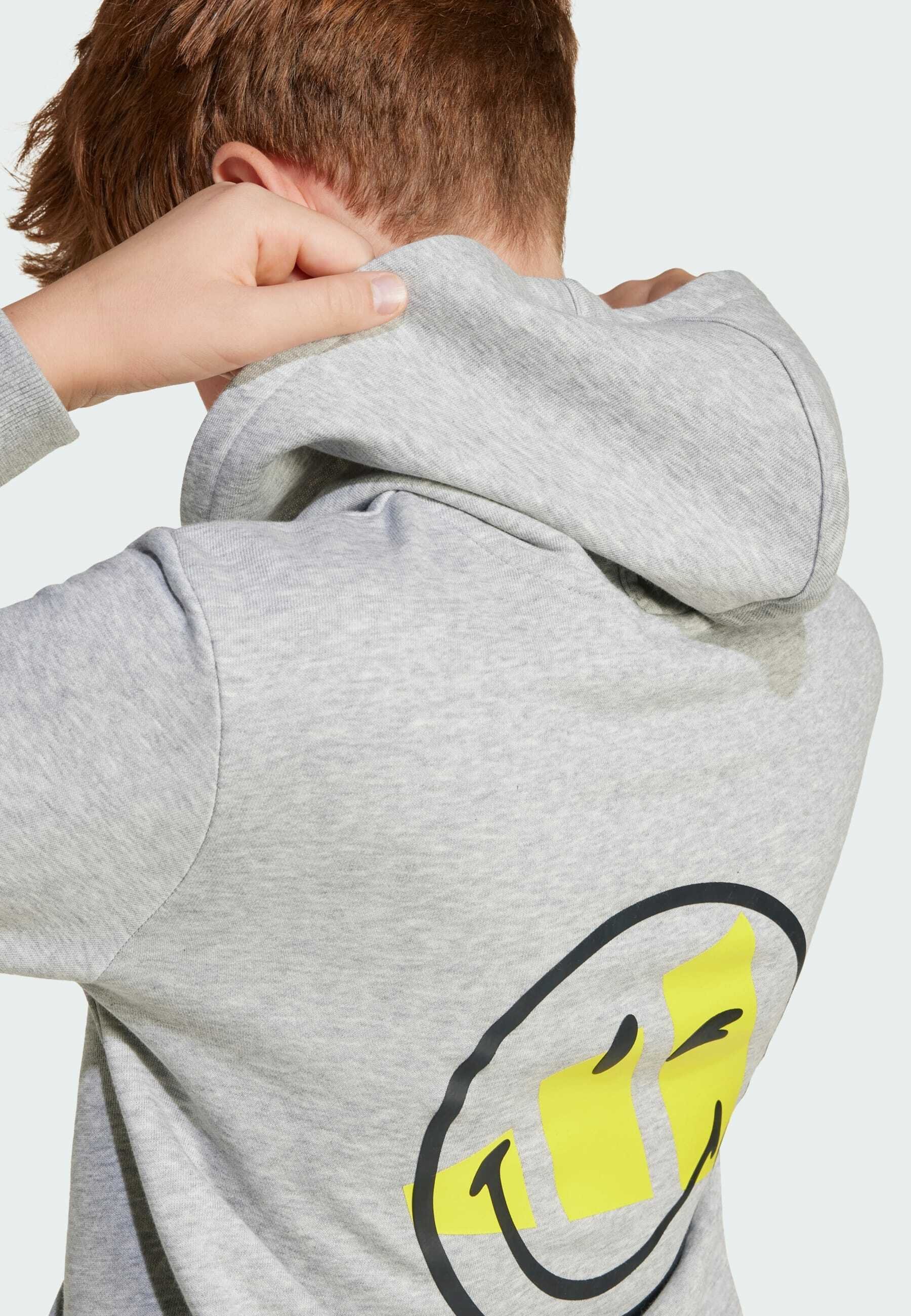 adidas Sportswear SMILEYWORLD KIDS - Hoodie - medium grey heather bright  yellow/grey - Zalando.co.uk