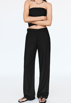 RUSTIC WITH CROSSOVER WAIST - Tygbyxor - black