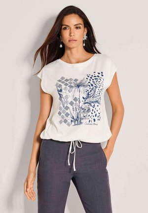 T-shirt print - wool white/navy