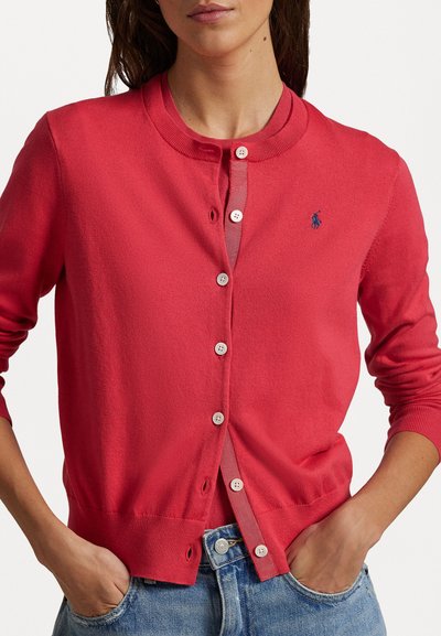 Polo Ralph Lauren PIMA COTTON LONG SLEEVE CARDIGAN - Gilet - sunset red