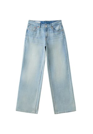 Stradivarius, D91 LOW-RISE WIDE-LEG JEANS - Jean boyfriend - destroyed denim