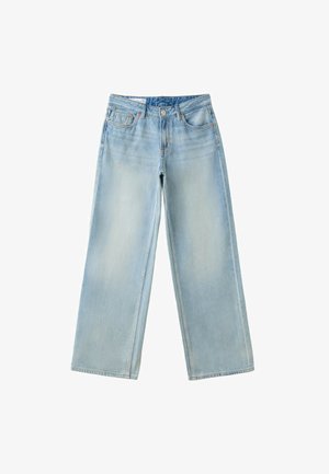 Stradivarius, D91 LOW-RISE WIDE-LEG JEANS - Džínsy voľného strihu - destroyed denim