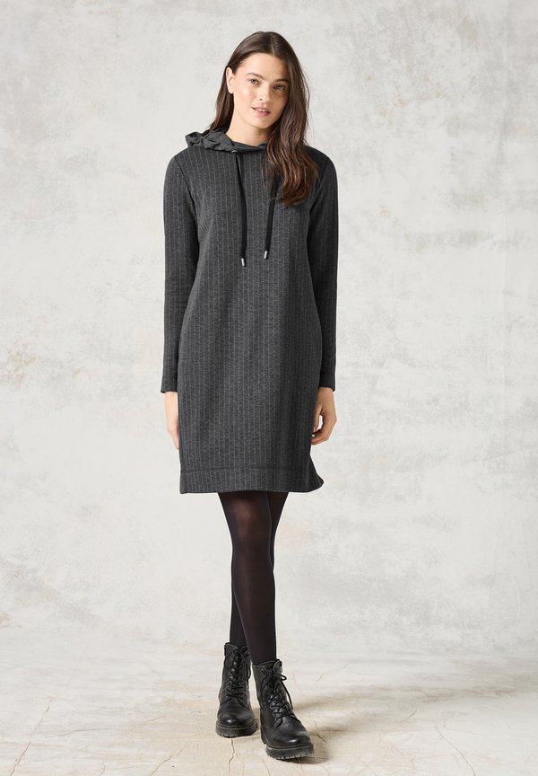 NADELSTREIFEN-LOOK - Strickkleid - grau