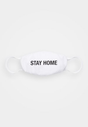 STAY HOME FACE MASK  - Tygmasker - white