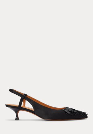 BEADED SATIN SLINGBACK HEEL - Klasické lodičky - black