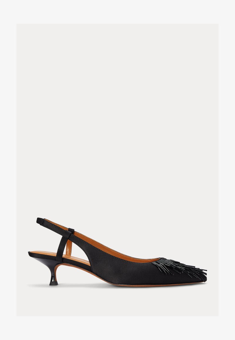 Polo Ralph Lauren BEADED SATIN SLINGBACK HEEL - Klassikalised kontsakingad - black