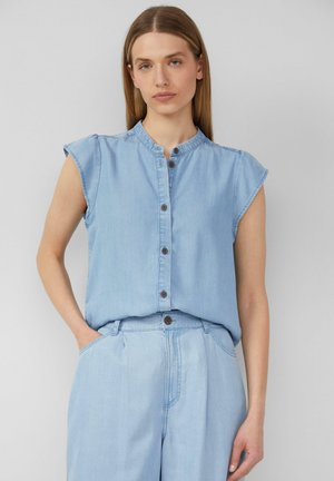 s.Oliver MIT FLÜGELÄRMELN - Button-down blouse - blau