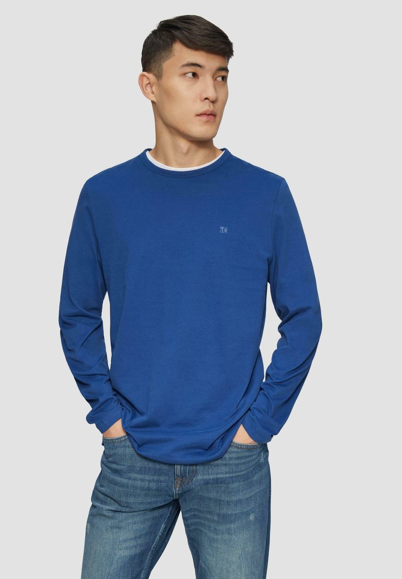s.Oliver MIT LOGO-DETAIL - Langarmshirt - ozeanblau