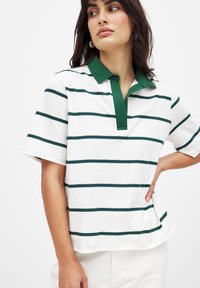 SHORT SLEEVE COLLAR - Poloshirt - off white stripe