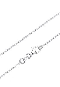 Sølv metal kædenecklace med en hummerlås, runde led og en glat, poleret finish. Længden giver justerbar brug.