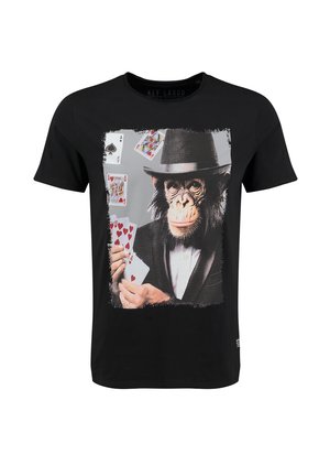 MT PLAYING MONKEY ROUND - T-shirt con stampa - black