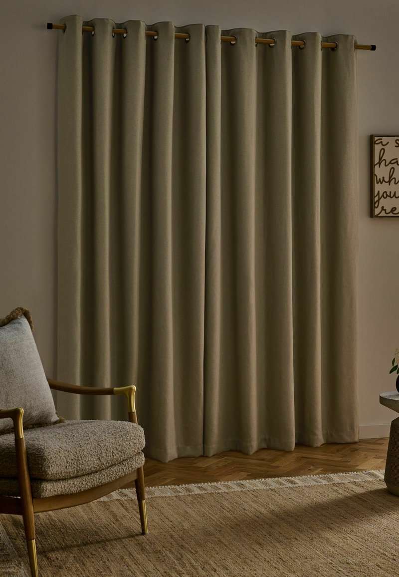 Next SOFT WEAVE LINEN BLEND EYELET CURTAINS - Vorhang - green/grün