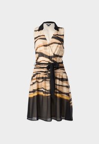 V NECK BELTED DRESS - Cocktail φόρεμα / Φόρεμα για πάρτι - black multi