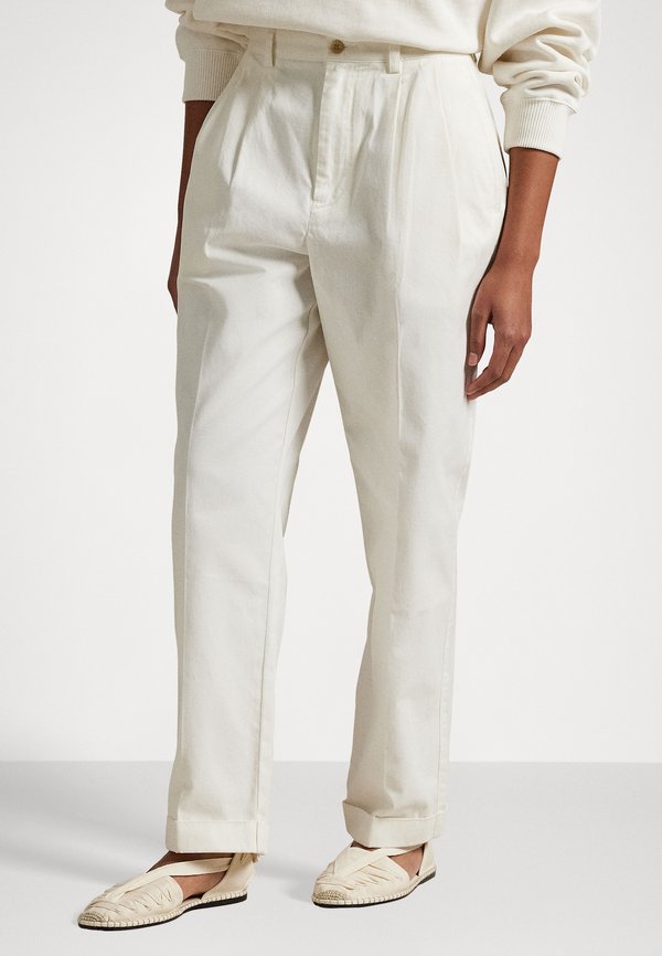 COTTON TWILL STRAIGHT LEG PANT - Trousers
