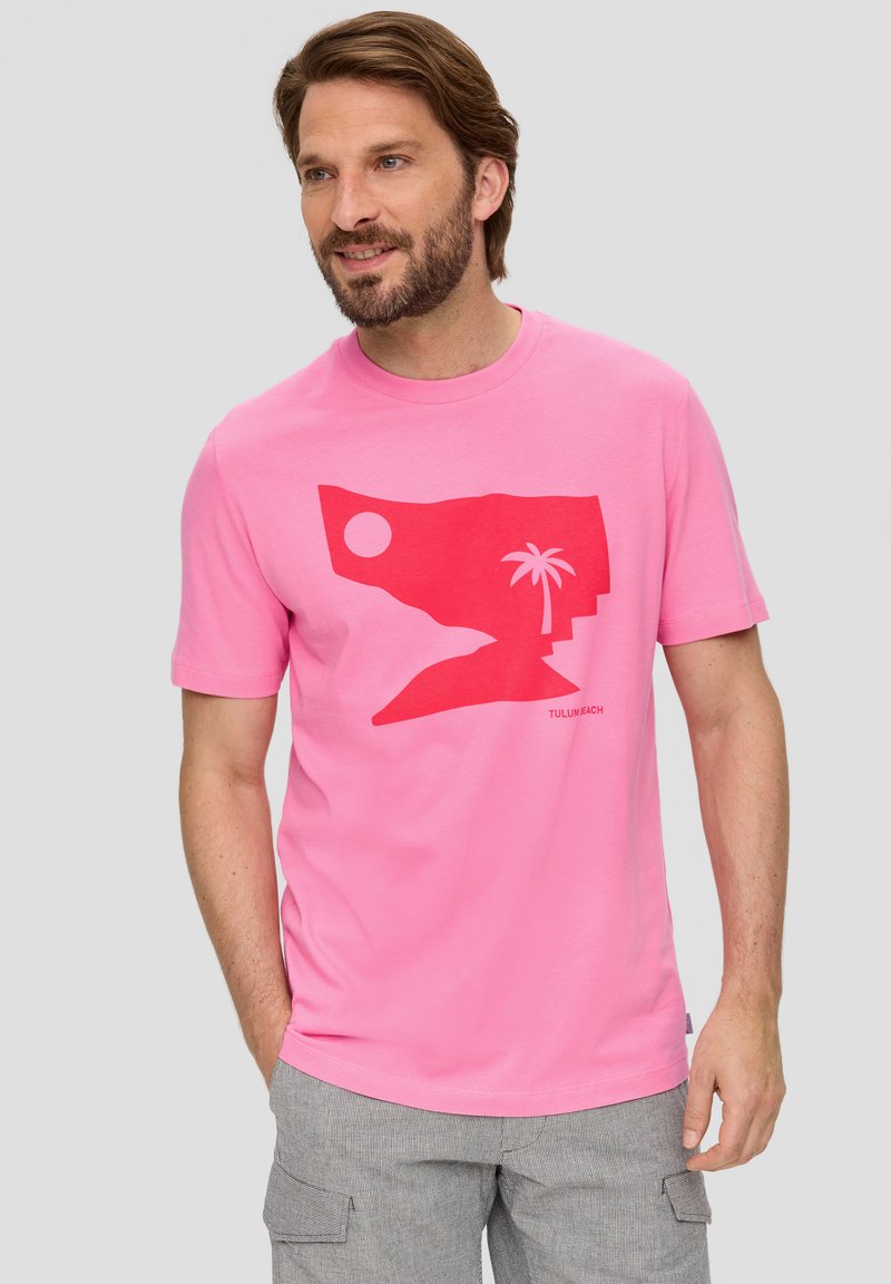 s.Oliver MIT FRONTPRINT - T-Shirt print - rosa