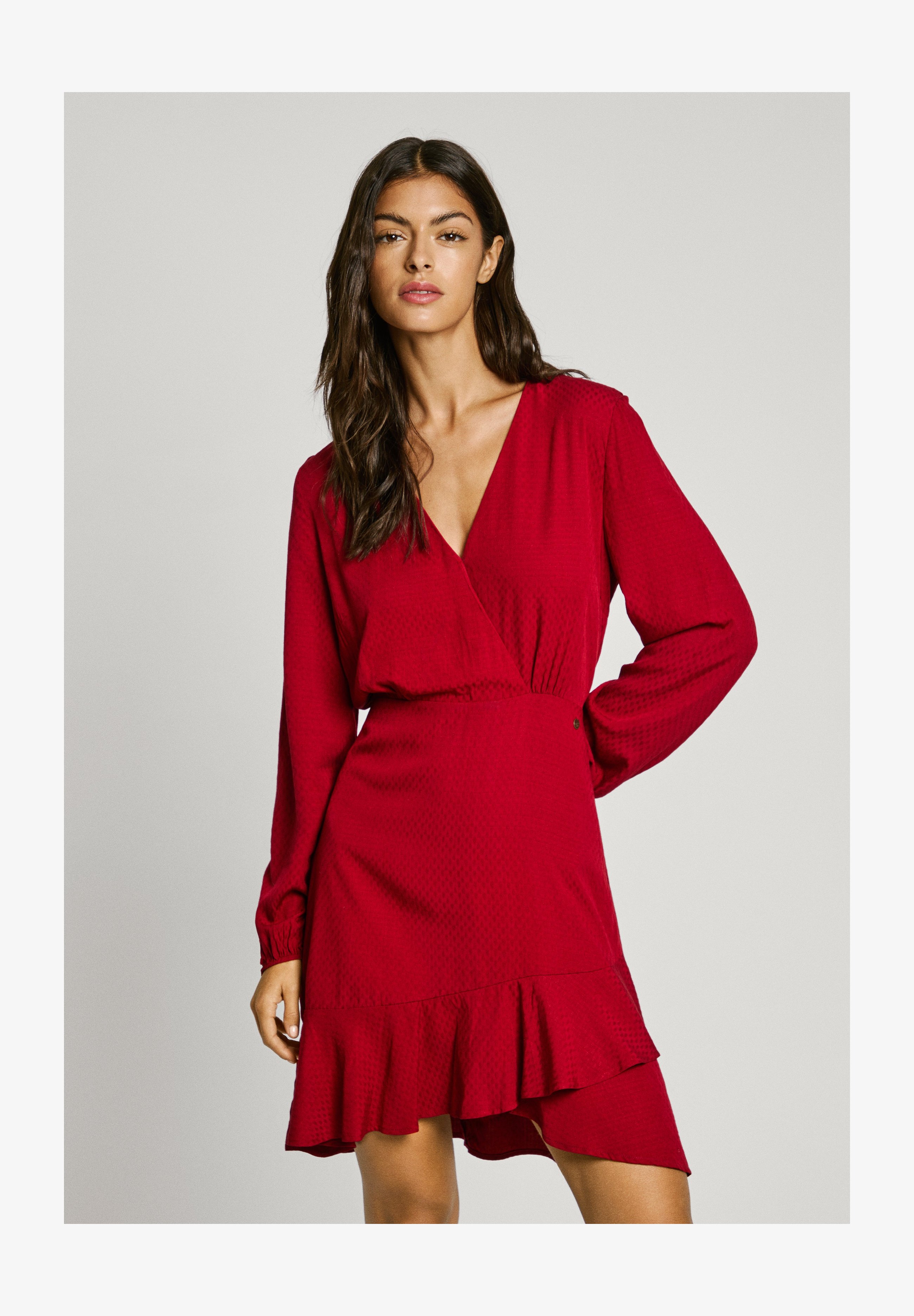 Pepe Jeans Pey Vestito Lungo Donna - Stampato, Con Spalline Regolabili E Lacci Sul Petto