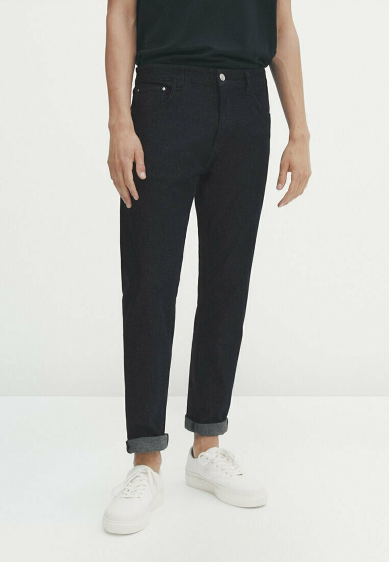 Massimo Dutti TAPERED FIT RINSE BRUSHED Jeans Straight Leg dark