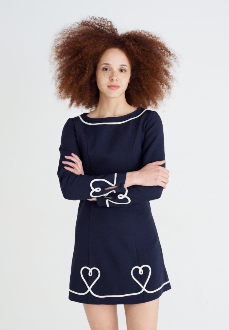 Sister Jane HARBOUR HEARTS MINI DRESS - Shift dress - navy/dark