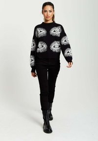 Liquorish EYE PATTERN - Jumper - black