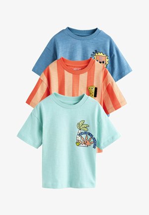 Next, REGULAR FIT - SHORT SLEEVE GRAPHIC T-SHIRT 3 PACK . - T-shirt imprimé - orange safari