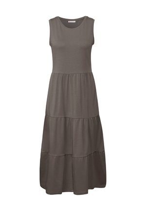 MIT VOLANTS - Jerseykleid - braun