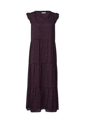 Street One, MAXI-CHIFFONKLEID MIT VOLANTS UND PRINT - Robe longue - rustic rouge