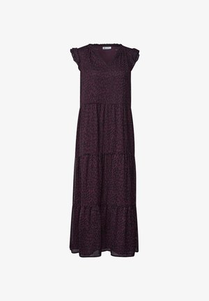 Street One, MAXI-CHIFFONKLEID MIT VOLANTS UND PRINT - Robe longue - rustic rouge