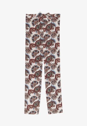 Blomstrede leggings i lys creme med et flerfarvet paisley-mønster. Har en båndelastic i taljen og lige ben-design.