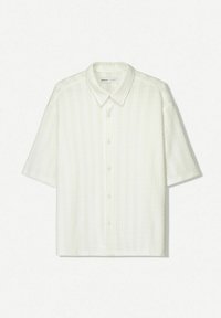 Bershka TEXTURED SHORT SLEEVE BOXY FIT - Košeľa - white