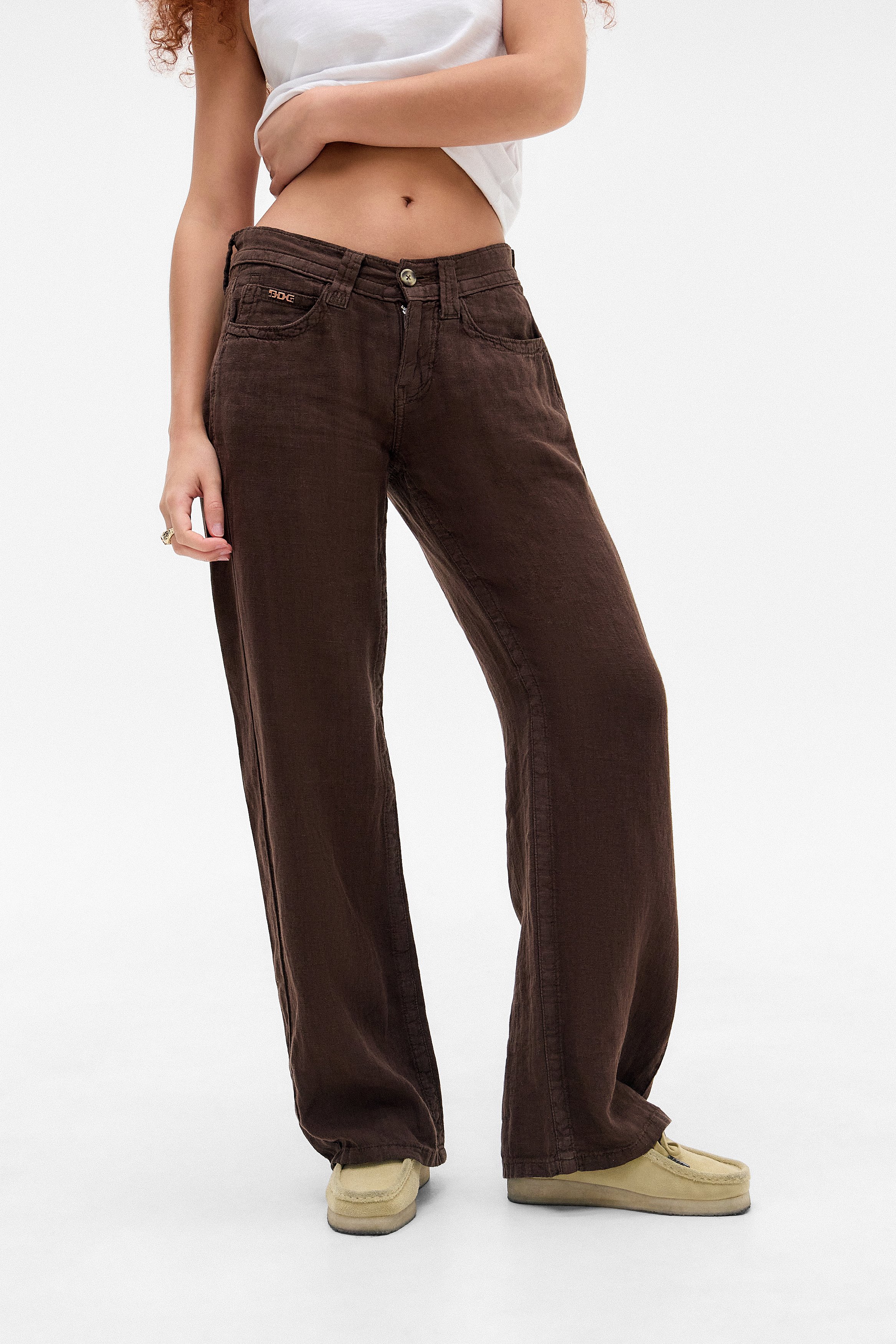【CHERRYQUIRI】leopard lace cargo pt ♥brown BDG Urban Outfitters BDG KAYLA LOWRIDER LINEN PANTS