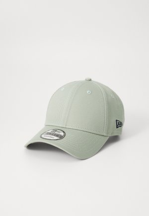 Justerbar baseballcaps i lys grøn stof med en afrundet skygge, seks paneler, broderet logo i mørkeblå og synlige syningsdetaljer.