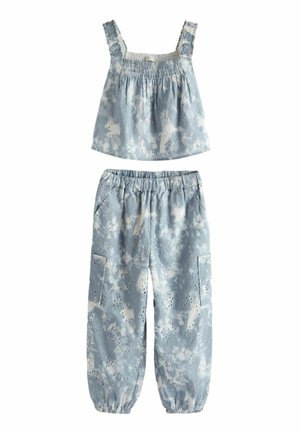BRODERIE SET  - REGULAR FIT - Träningsbyxor - blue