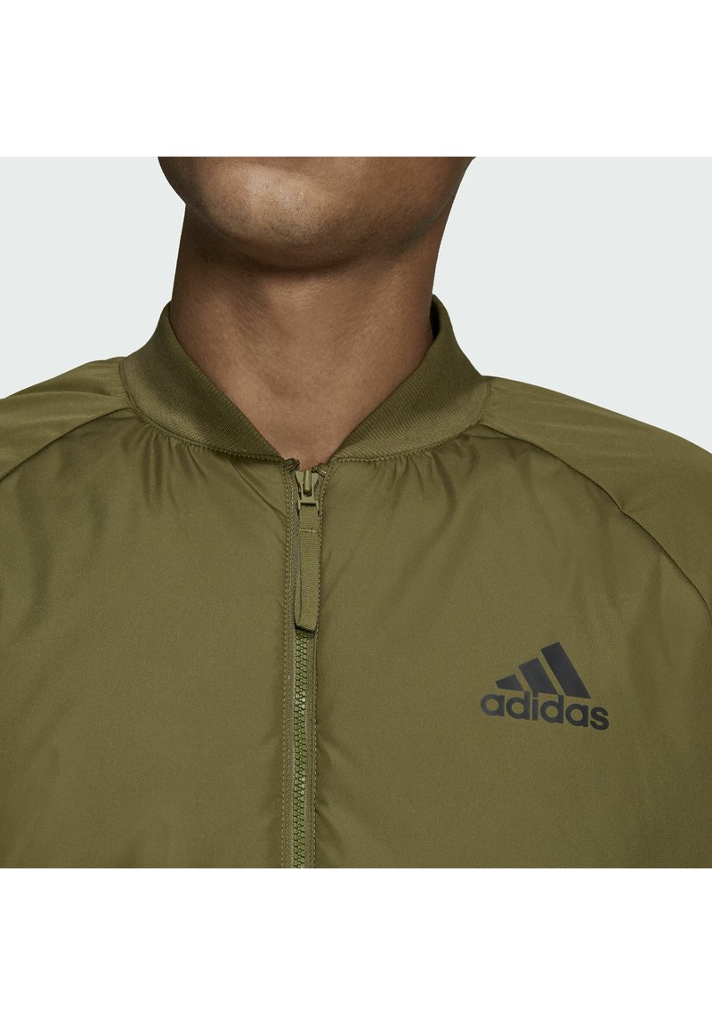 olive green adidas bomber jacket