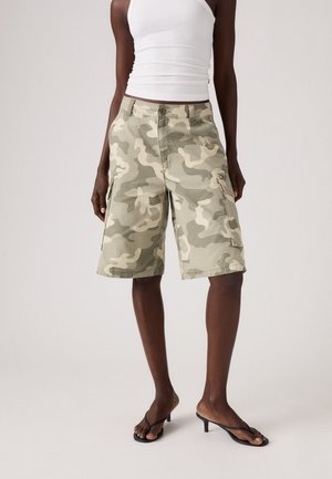 Levi's® BAGGY DAD CARGO SHORT - Denim shorts - bader camo agate gray