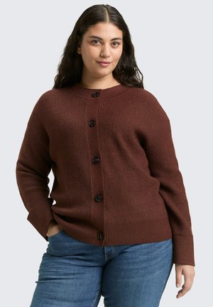 Strickjacke - dark pecan brown melange
