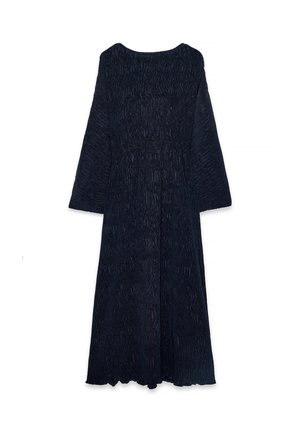 PLISSE BOAT NECK - Vestito lungo - navy