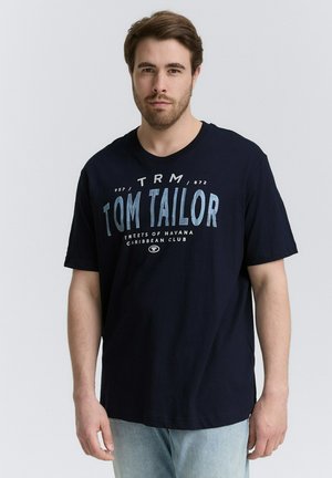 TOM TAILOR PLUS SIZE MIT LOGO-PRINT - T-shirt con stampa - sky captain blue