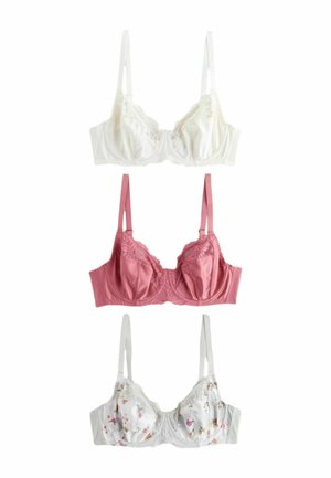 3 PACK   - Underwired bra - pink cream green floral