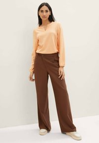 TOM TAILOR Blouse - coral beige thin stripe