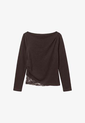 Vero Moda, ASYMMETRICAL TOP VMNINA TOP - T-shirt à manches longues - chocolate torte