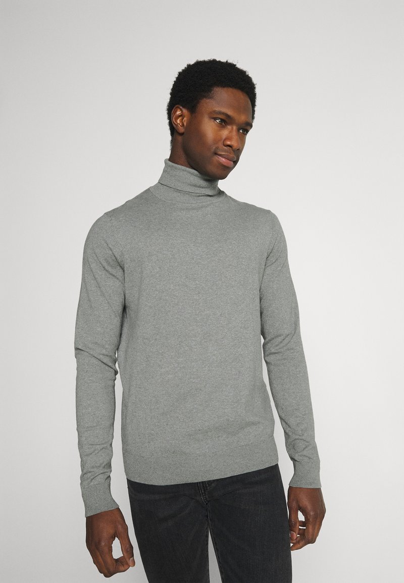 Pier One by Zalando - 2 PACK - Jumper - black/mottled light grey, Enlarge